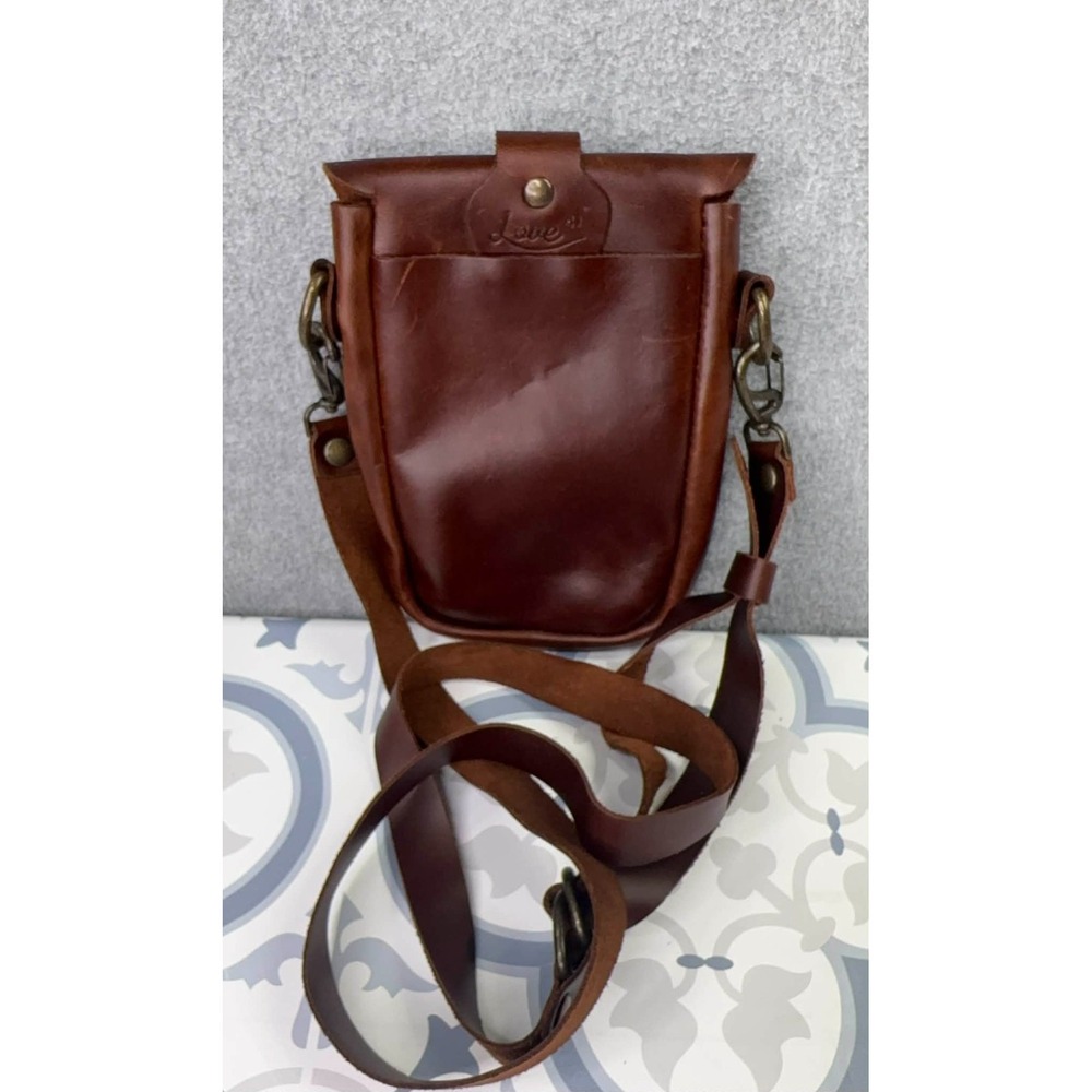 Saddleback Leather Love 41 Crossbody Bag Mahogany Brown Adjustable RARE - Picture 4 of 9